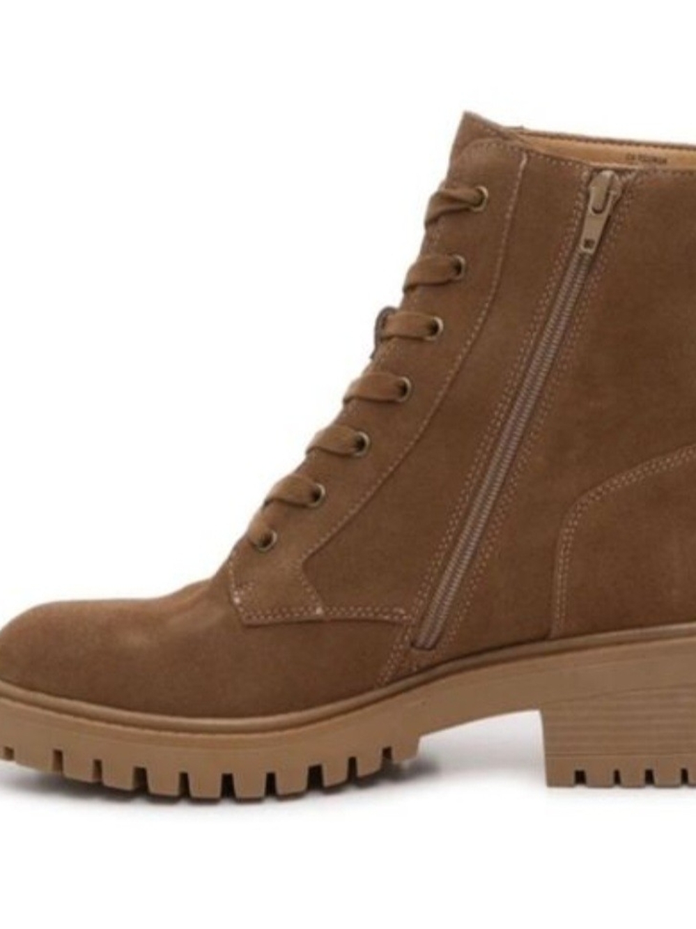 Crown Vintage Telinda Suede Leather Combat Boots Brown Sz 7M Like New - Picture 11 of 12
